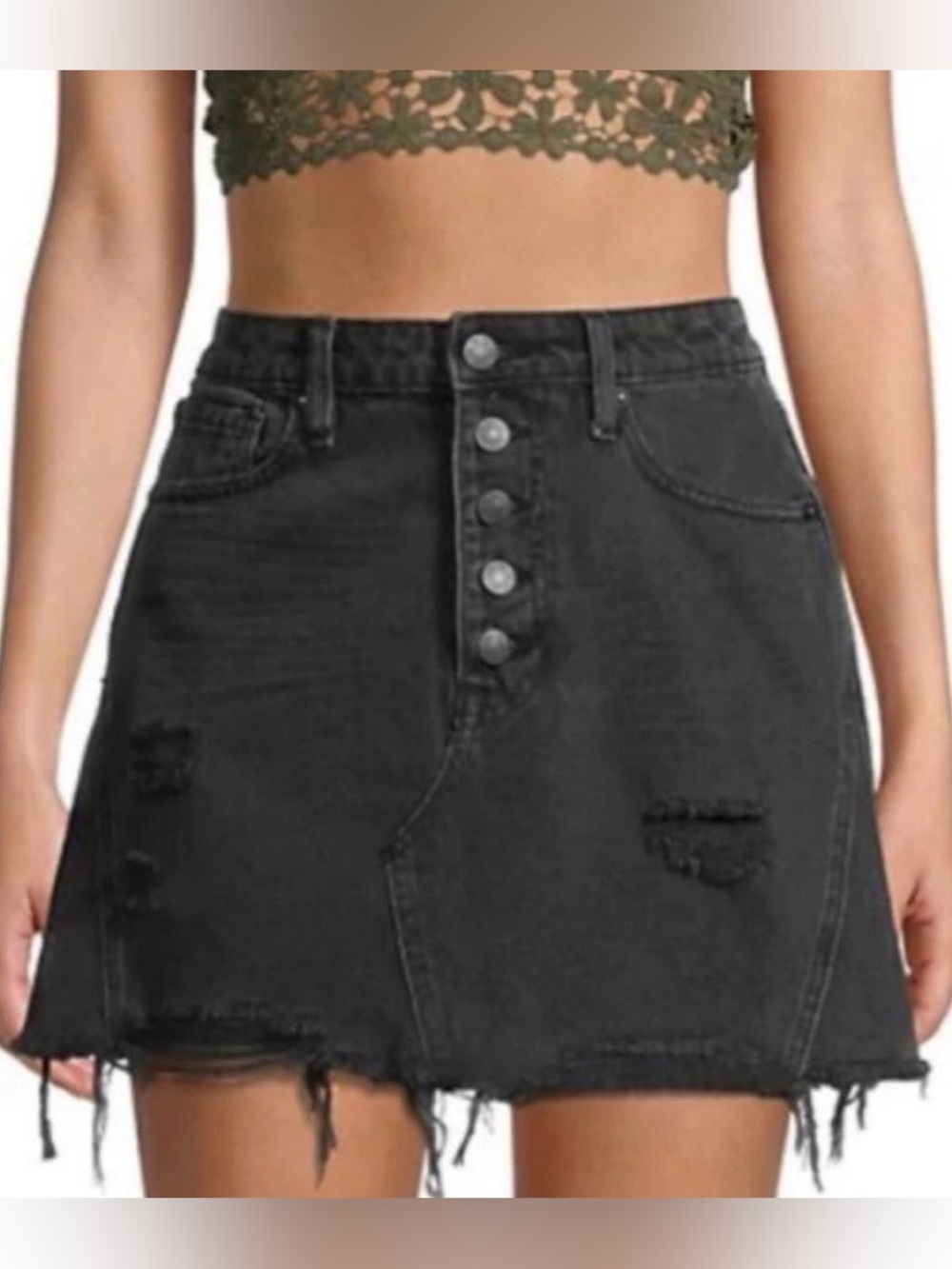 WE THE FREE Distressed Mini Skirt